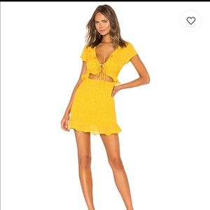 Yellow midriff showing dress